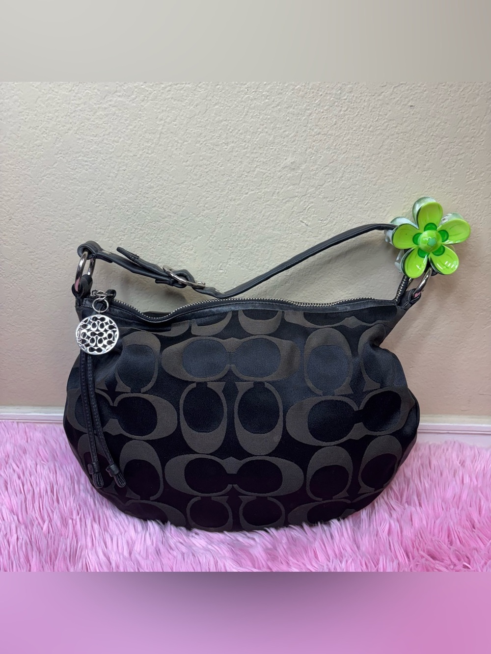Coach Signature Jacquard Hobo